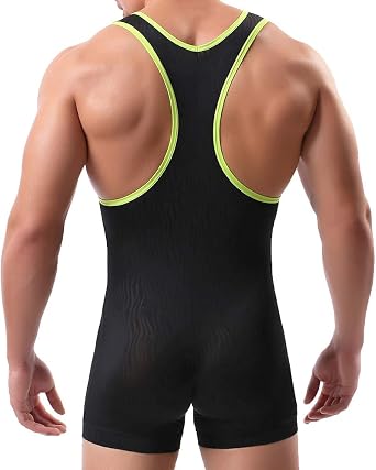 Men Athletic Supporters Undershirts Wrestling Singlet Sports Gym Jumpsuit Underwear Boxers
