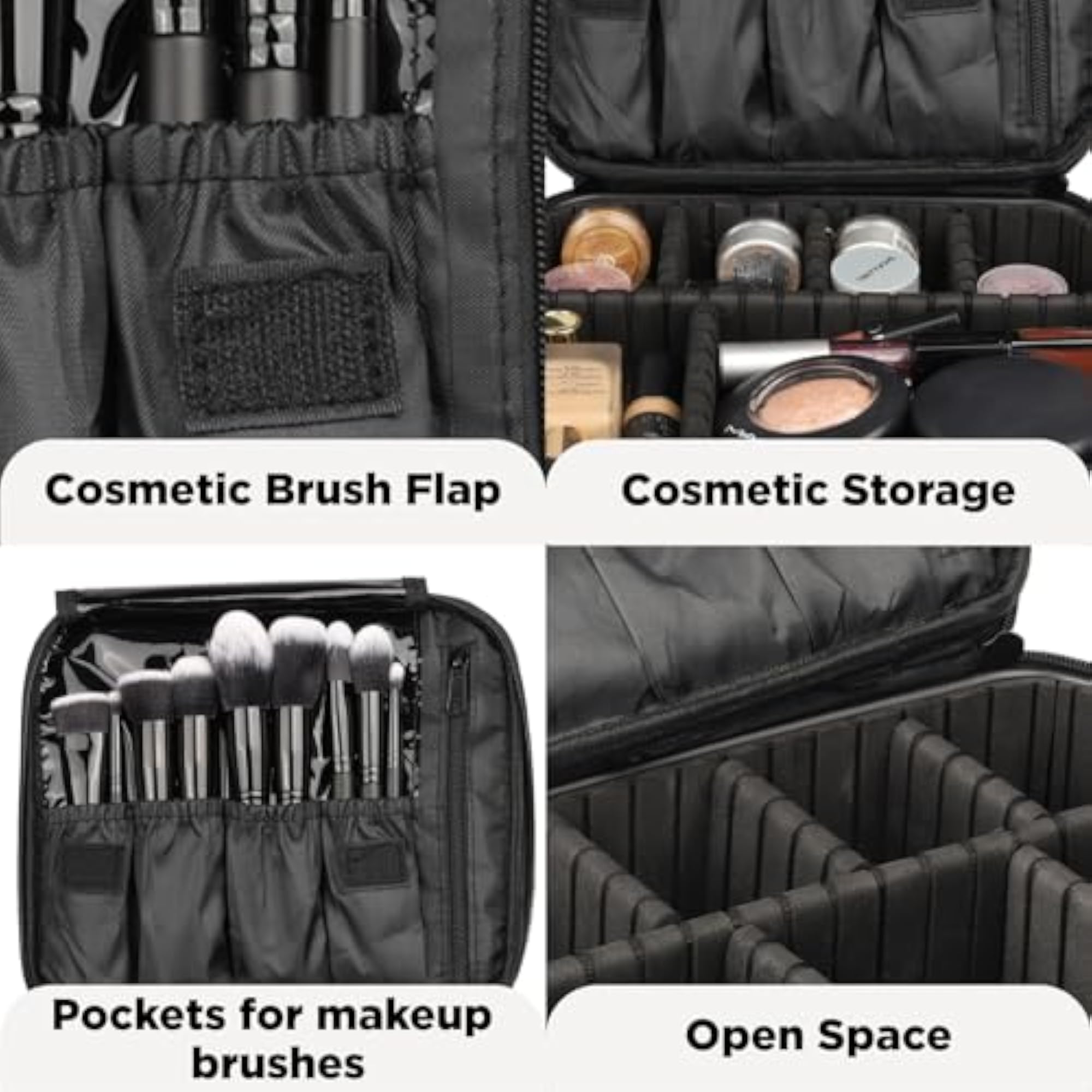 Professional Makeup Train Case with Adjustable Dividers