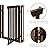 Best Choice Products 31.5in 4-Panel Freestanding Wooden Pet Gate w/Walk Through Door, Adjustable Pen, Support Feet - Espresso