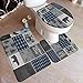 3 Pcs Bath Rug Set Toilet Seat Cover Rustic Cabin Bathroom Mat Bear Moose Elk Retro Buffalo Plaid Toilet Lid Bathroom Kitchen Flannel Non-Slip Carpat Doorway Mat