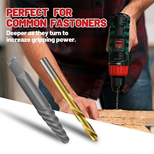 Uyecove 10 Pieces Screw Extractor Set, Bolt Extractor Set Cobalt Drill Bits Set For Removing Stripped Screws And Broken Bolts Easy Out Bolt Extractor Set #TOP7