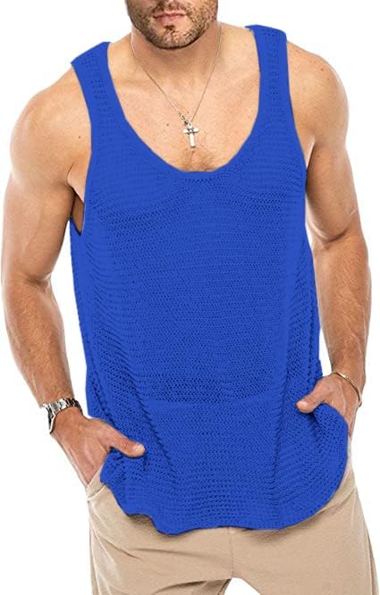 Men's Tank Top Sleeveless Crew Neck Summer Plain / Solid Breathable Outdoor Going Out Gym Black