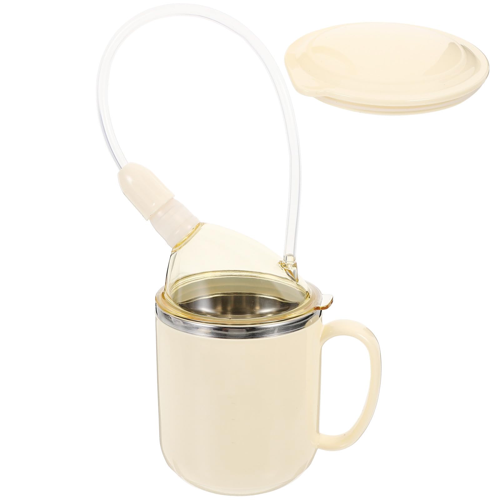 Gobelet isotherme acier inoxydable 350ml paille pour personne âgée et handicap