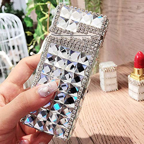 Women Cigarette Case 100S 100Mm, Hand Made, Cigarette Box For Women, Rhinestones, Ladies Cigarette Case,Clear #TOP3