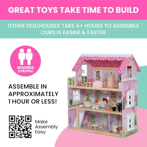 Delta Children Little Gem Dollhouse - 3-Story Dollhouse with 4 Rooms - Includes 16 Accessories - Fits 5-inch Dolls - Pretend Play Dream Gift for Ages 3+ - image 7