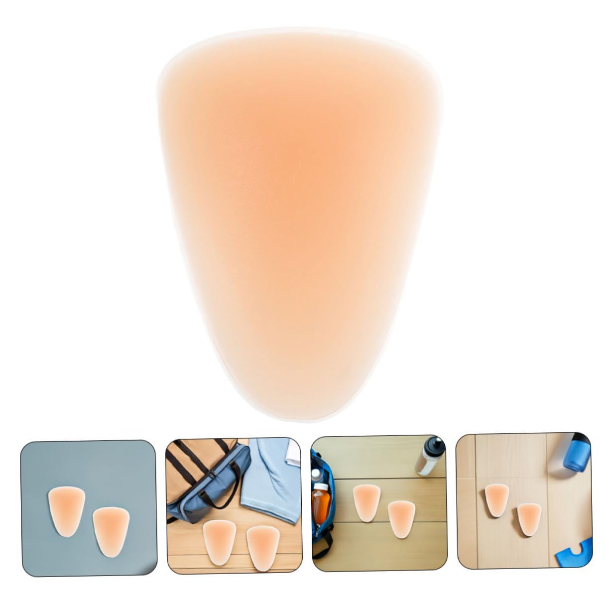 Ginocchiere in Silicone Adesive Beige M, Set 4 Pezzi, Protezione Rinforzata per Ginocchia, Ginocchiere da Pattinaggio e Skateboard Unisex, Supporto Elastico per Sport All’aperto