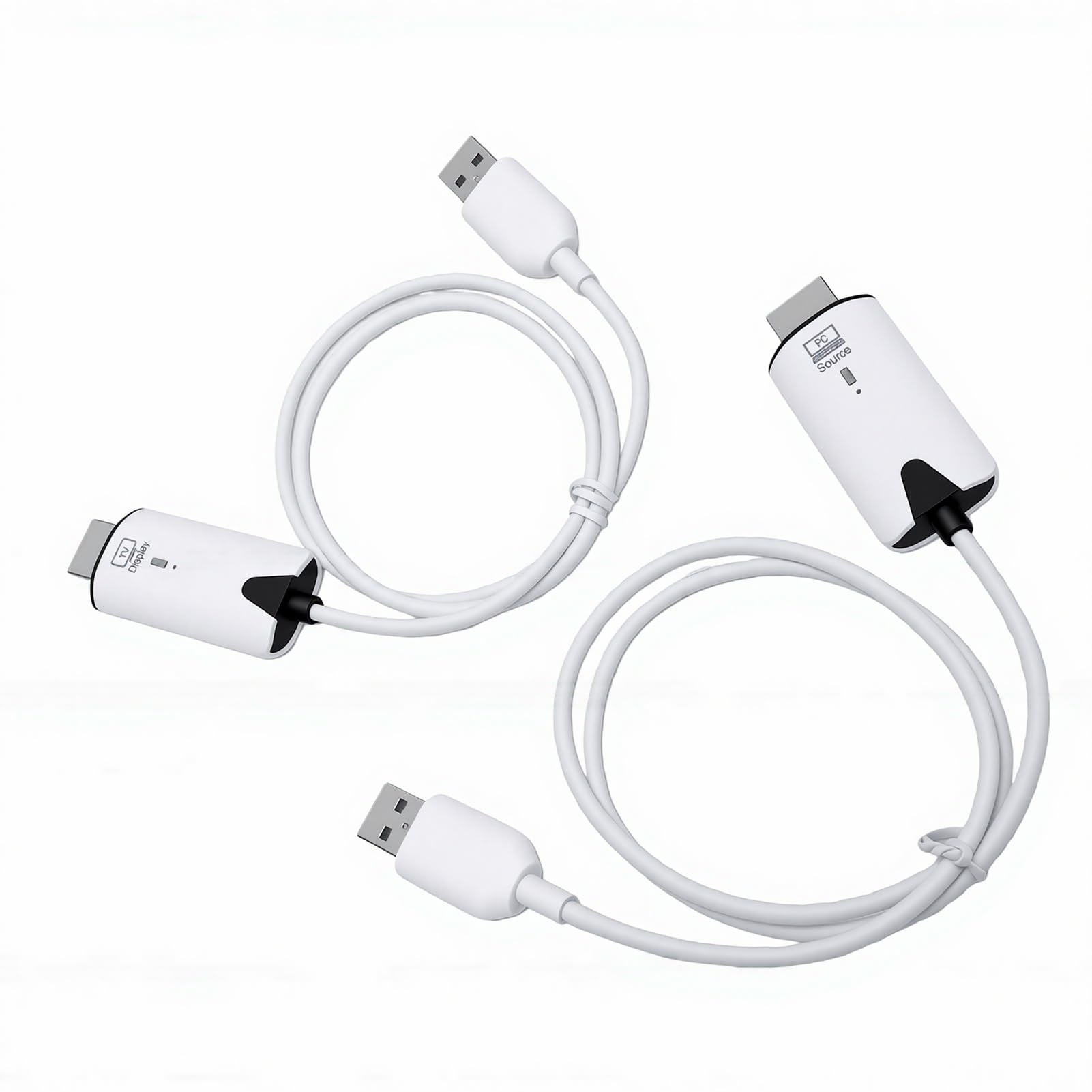LICAEVEY Bezprzewodowy Adapter Wyświetlacza, Kabel do Lustrzanej Kopii Ekranu 1080P HD ze Stabilnym Transferem o Długości 50 M, Funkcja Plug and Play do Komputera, Smartfona, Laptopa,