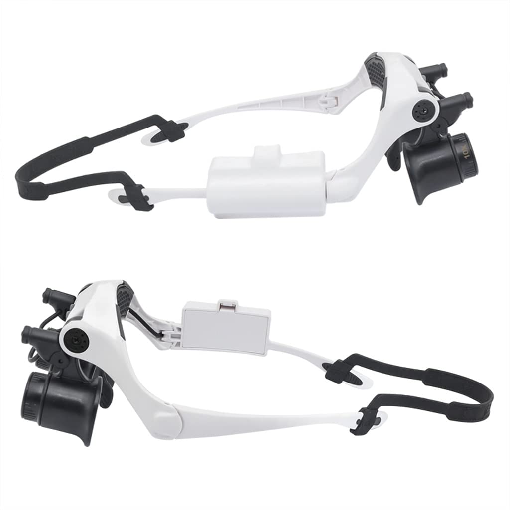 Lupa de Casco con iluminación 4 Ampliación Gafas binoculares Manos Libres for reparación y joyería