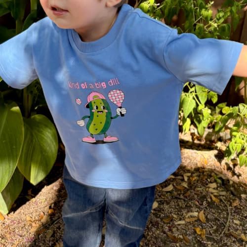 Big Dill Pickleballer 100% Cotton Toddler Graphic Tee | Thick 200gsm Premium Unisex Kids T-Shirt, Sizes 1T-6T image 4