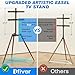 Rfiver Artistic Easel TV Stand, Height Adjustable & Swivel 100° Tripod TV Stand for 32-65 Inch LCD LED Flat Panel Curved Screen TVs up to 77 lbs, Portable TV Mount for Bedroom, Living Room, Studio