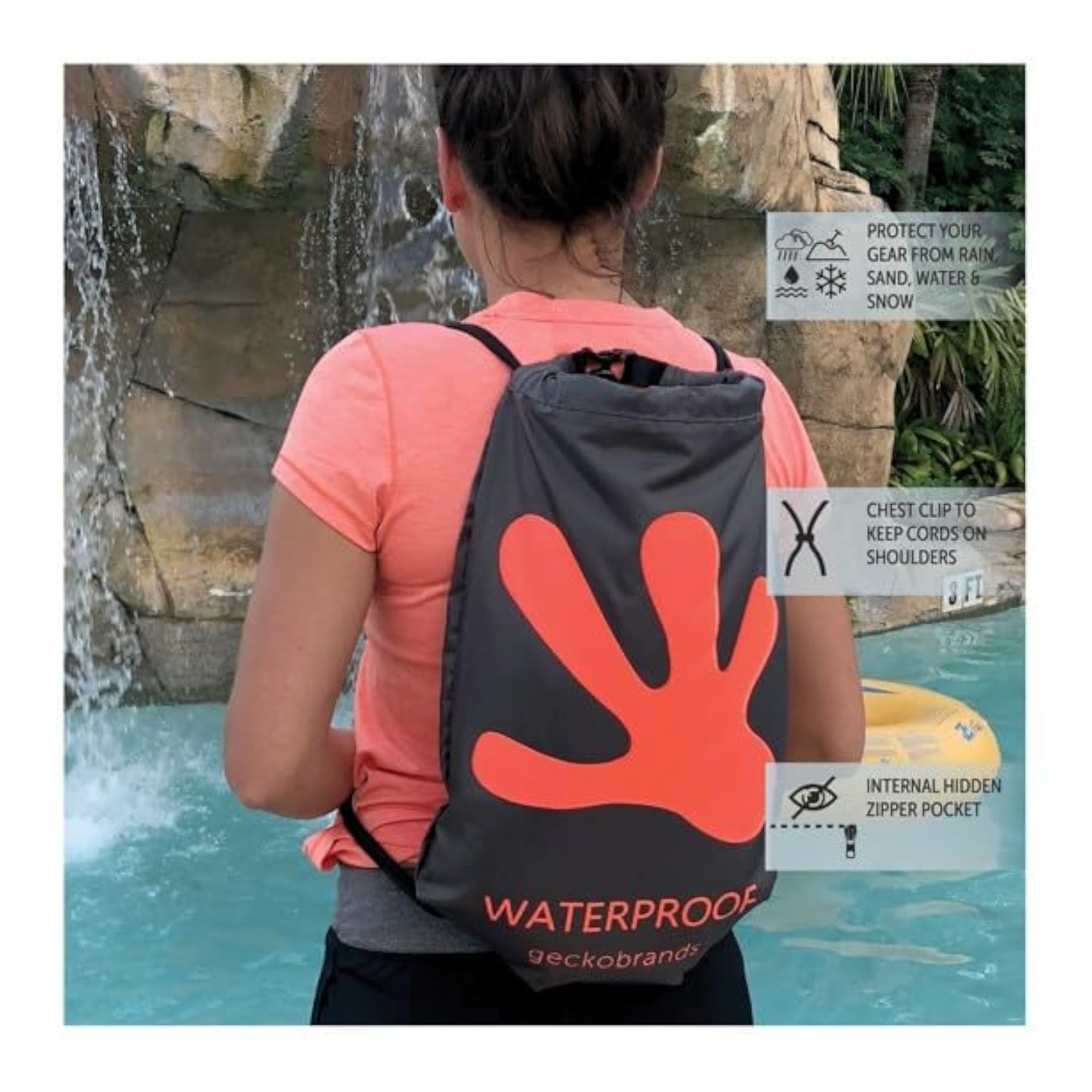 Waterproof Drawstring Backpack, Lightweight and Durable