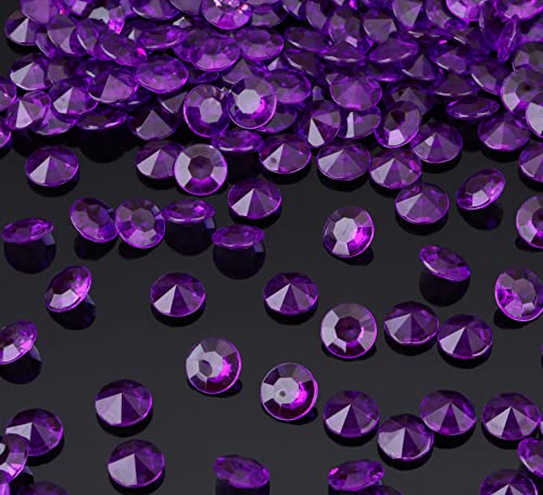 Gajozon 1200Pcs 0.39Inches Acrylic Diamonds Diamonds Crystals Acrylic Gems Wedding Table Scatter Gemstones Christmas Party Decorations Bridal Shower Vase Fillers (0.39 Inches, Dark Purple) #TOP2