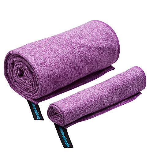 MICRO-MIRACLE XXL Travel Towel - 2 Quick Dry and Extra Soft Microfiber Towels, Lightweight and Compact for Gym, Swim Practice, Travel, Backpacking, Camping, RV, Beach, Camping