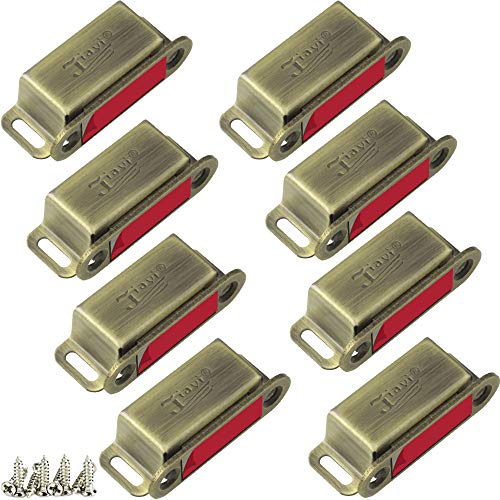 Jiayi Magnetschnäpper für Schränke, Wohnmobile, Schränke, Schränke, Schubladen, gebürstetes Nickel, 8 Stück