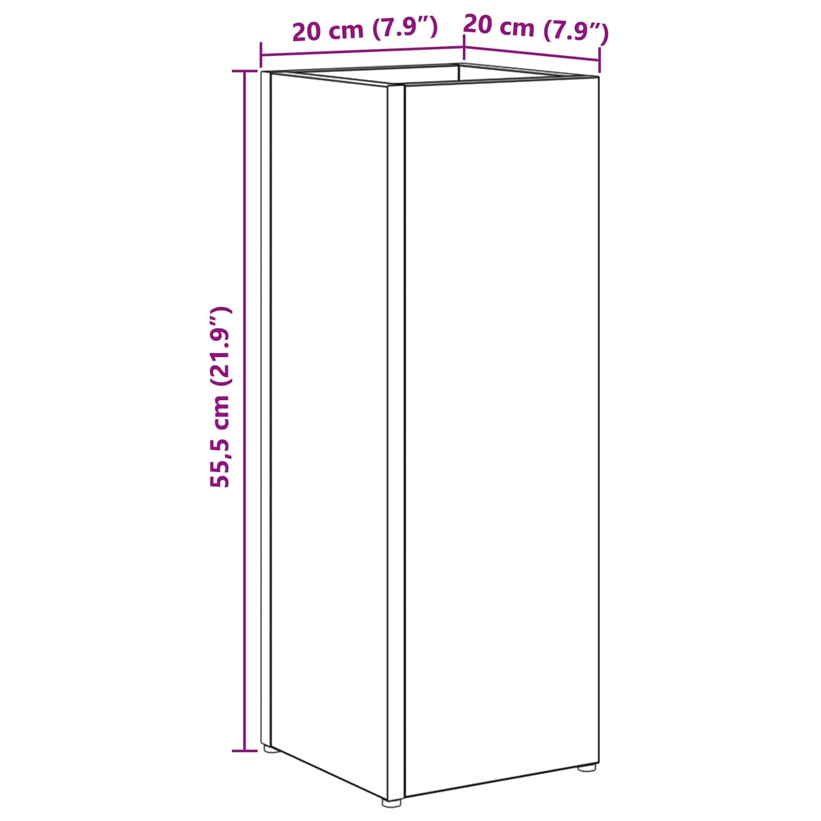 vidaXL Sonnenschirmhalter Weiß 20 x 20 x 55,5 cm Holzwerkstoff, Moderner rechteckiger Flurständer, robuster Regenschirmhalter, platzsparend, schicker Organizer für den Eingangsbereich