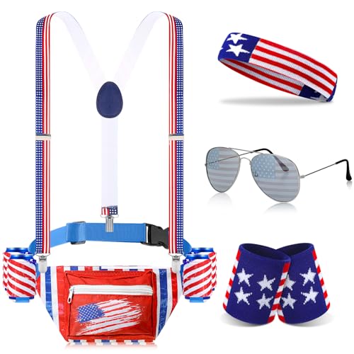 Ceinture de bière drapeau américain rétro pour festival et fête patriotique