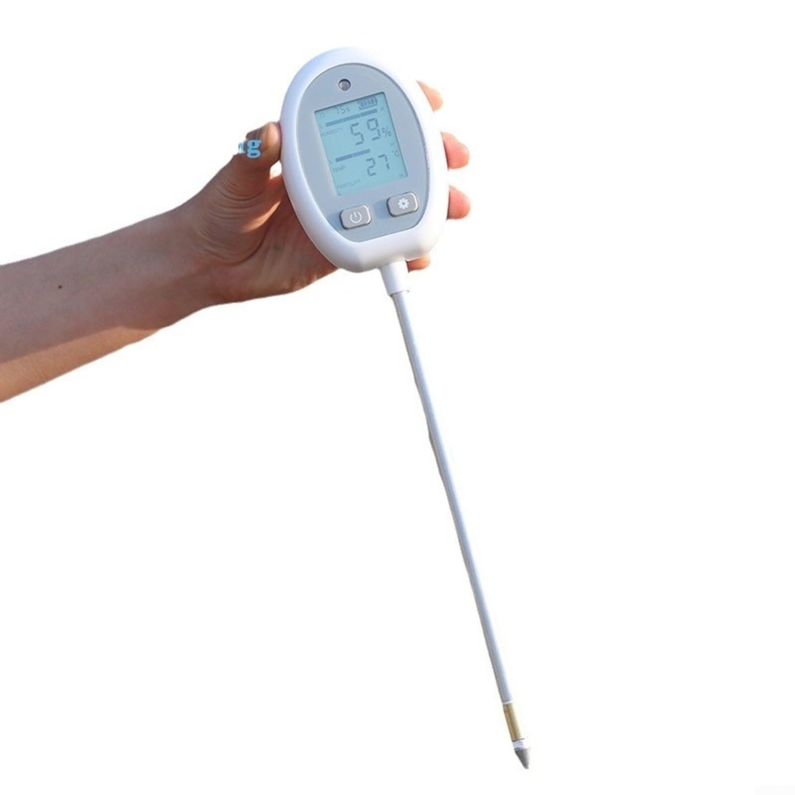 Medidor de suelo digital 3 en 1 para pH, humedad e intensidad de luz, diseño de sonda flexible con pantalla LCD grande, herramienta de plástico resistente y aleación para jardineros