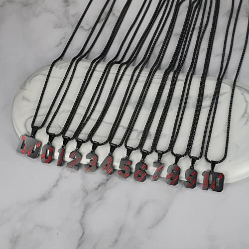 AIAINAGI Baseball Number Necklace - Stainless Steel Chain Pendant for Men Athletes 00-99 Jersey Number Gift2