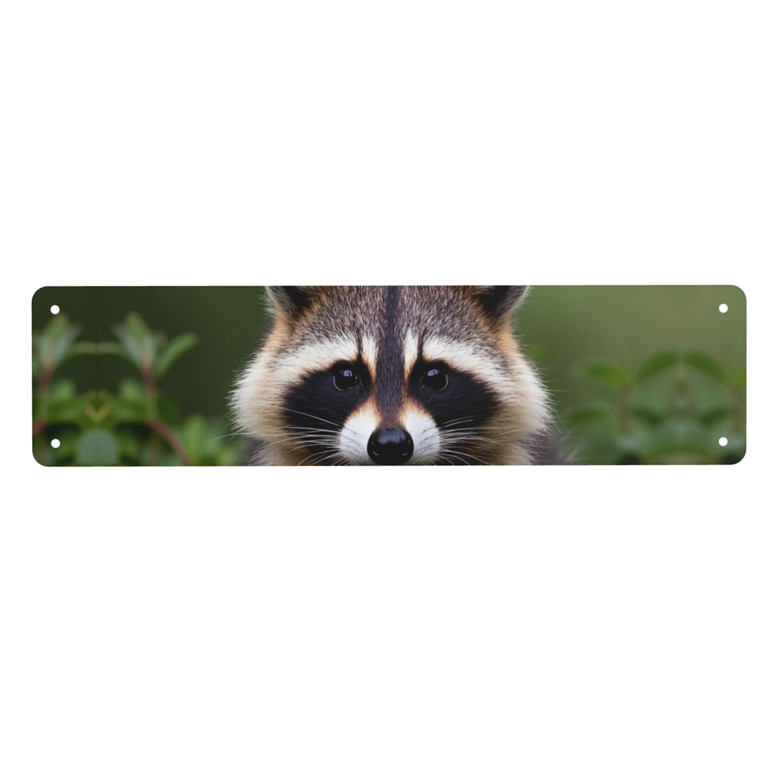 Vintage Metal Tin Signs Retro Garage Signs Stylish Wall Art Plaques for Home Decor Unique Poster 4x16 Inch Cute Raccoon Metal Sign Outdoor Wall Decorations Gifts