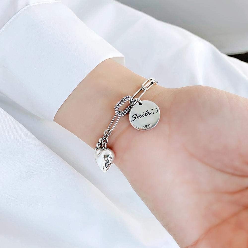 Pulsera con dijes, Letra, Forma de corazón, Colgante, Mano para Mujer, Fiesta
