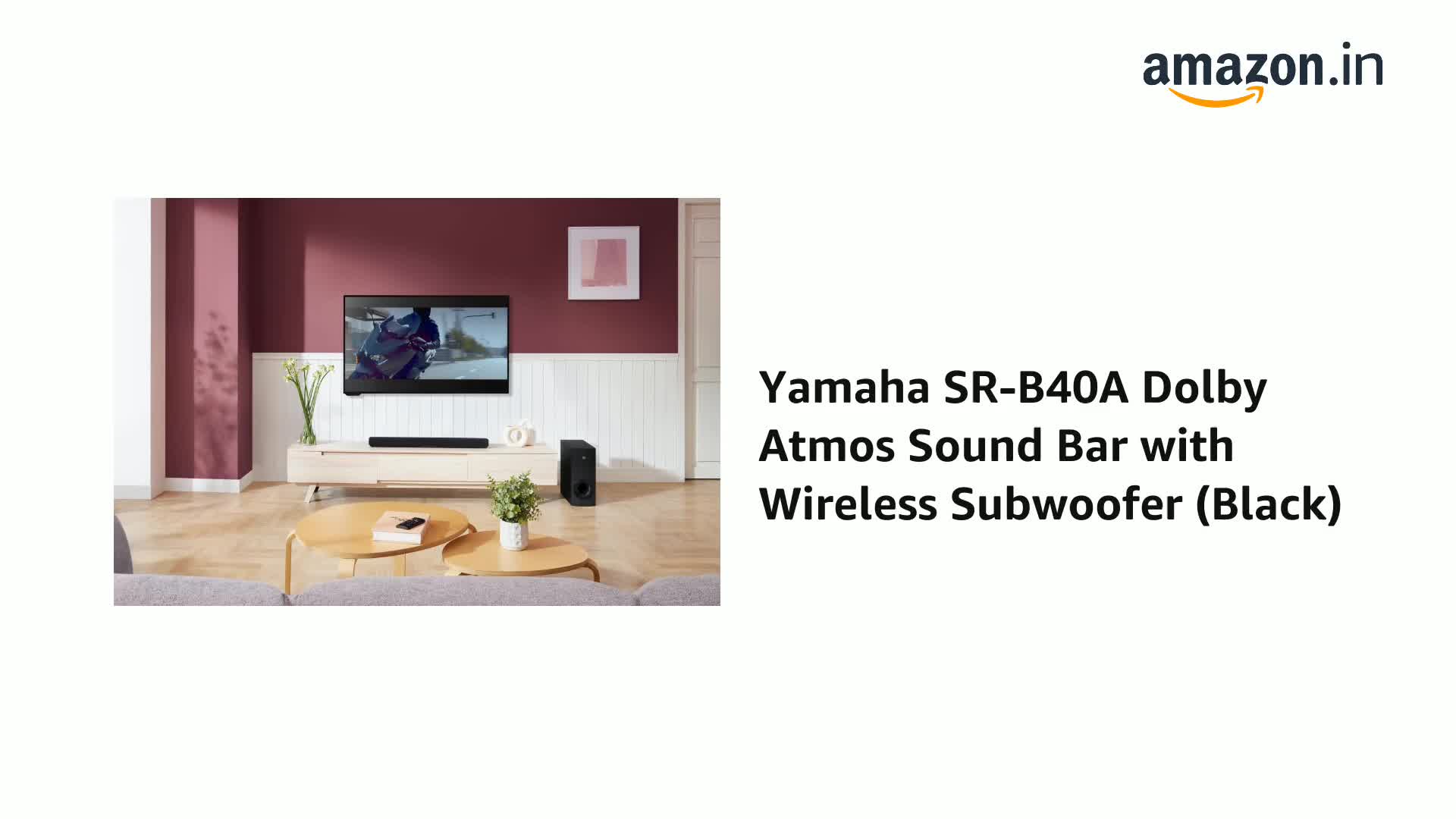 Yamaha SR-B40A Dolby Atmos Sound Bar with Wireless Subwoofer