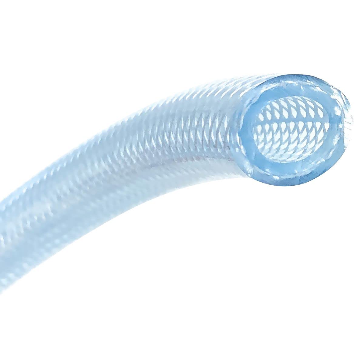 Gloxco Clear Braided PVC Tubing, Food Grade, Heavy Duty Reinforced Hose, 3/8? ID, 25 Ft Length