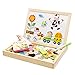 WFF Spielzeug Kinder Lernen Magnetic Doppelseitige Zeichenbrett Spielzeug Staffelei Multifunktionale Baby Puzzle Schreiben, Zeichnen, Tafel Spielzeug (Color : Happy Farm)