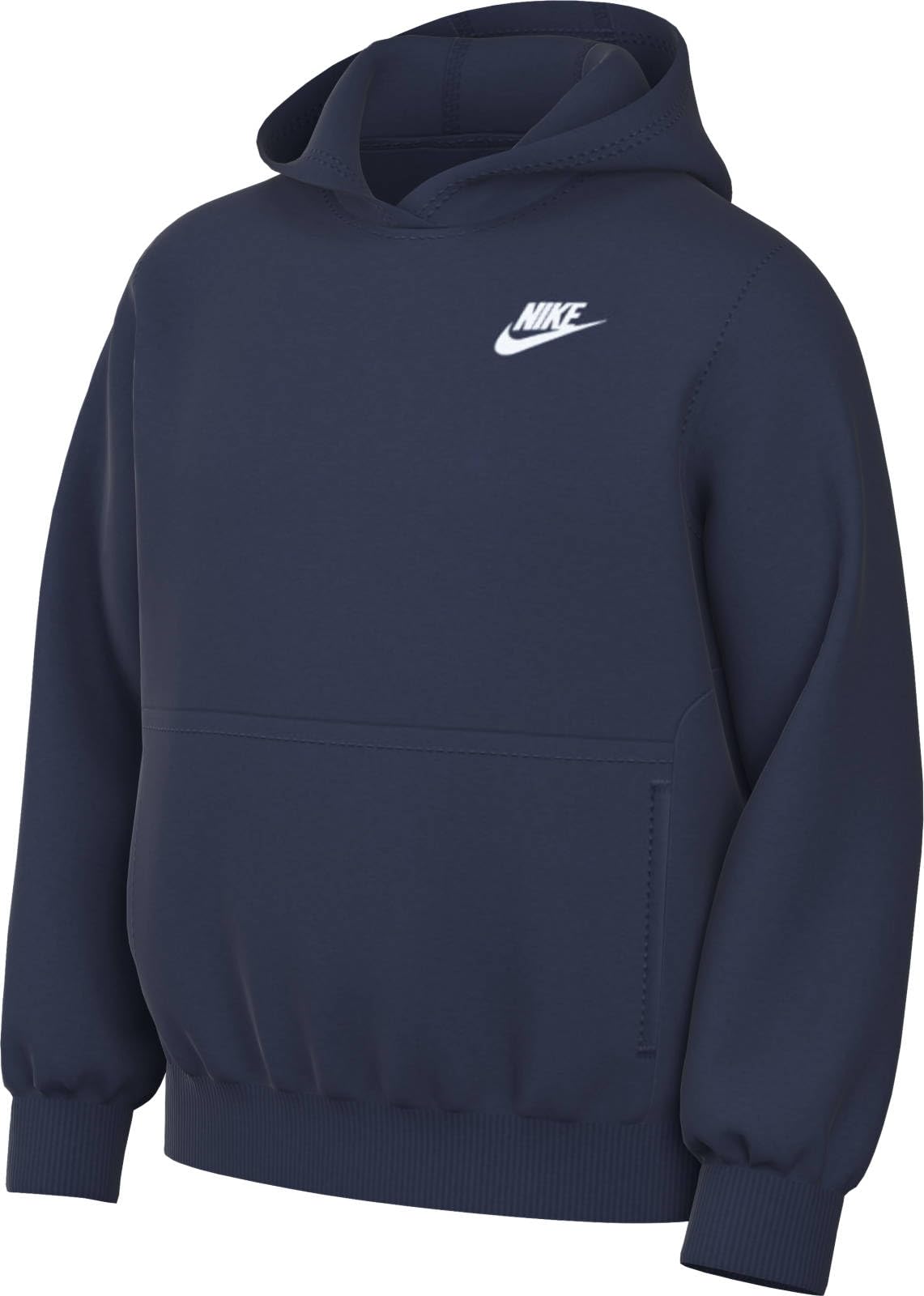 NIKE FD3001-410 K NSW CLUB FLC HDY LBR Sweatshirt Unisex MIDNIGHT NAVY/WHITE Size L+