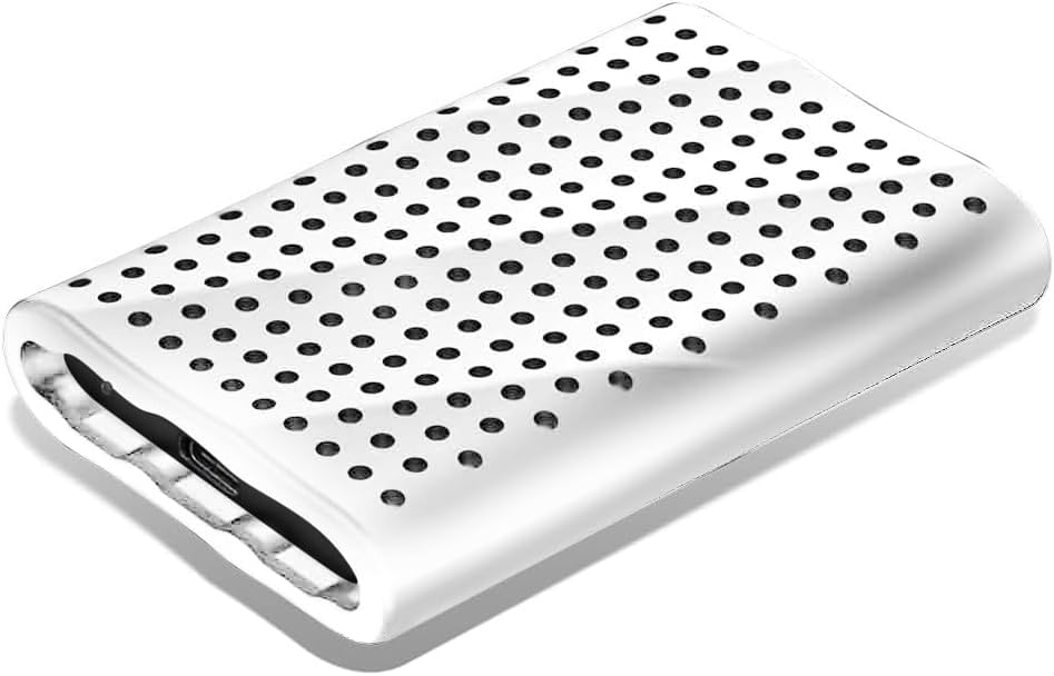 Silicone Carrying Case for Samsung T9 External SSD Portable Storage Case Soft Protective Sleeve Travel Pouch Storage Bag Hard Drive Organizer Silicone Protective Case Cover (White)