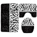 Produktbild Beauty Toilettendeckel Abdeckung Abc Schwarz Samt Zebra Bling Klassische Traditionelle Kunstwerke Badematte Badteppich Teppich Waschbar Rutschfeste 3 Stücke Badmatte Set