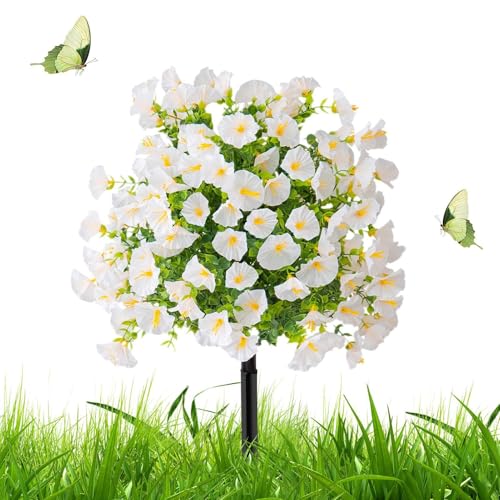 Flores artificiales de exterior resistentes plantas falsas para jardín 2