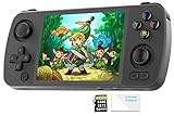 RG405M Consolas de Juegos Portátil, Aluminum Alloy CNC Android 12 System Support Google Play 4.0 Inch IPS Touch Screen with 128G TF Card 3172 Games(Black)