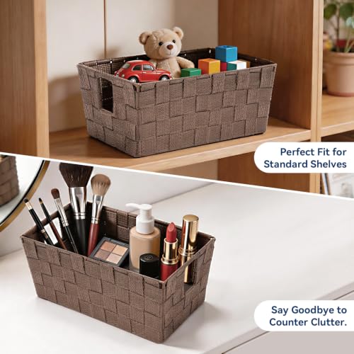 Image of Whitmor 6581-2712-JAVA Woven Strap Small Storage Tote Java