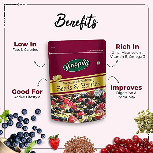 Image of Happilo Premium International Whole Seeds & Berries Pouch, 200 g (Pack of 3)
