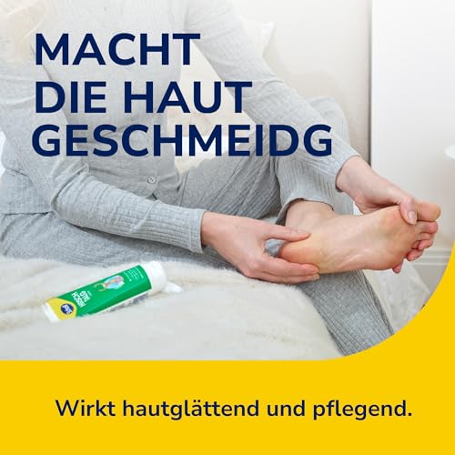 Scholl Hirschtalgcreme 100 ml - Fußcreme gegen Hornhaut und Feuchtigkeitscreme für Hände und Füße, Fußpflege für trockene Haut mit Kamille, Aloe Vera und Rosmarinöl, Hautglättend, PH-Hautneutral