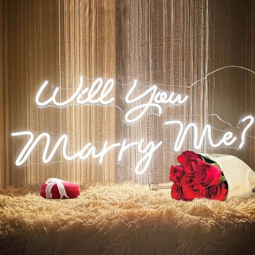 5.5ft Will You Marry Me Sign: Large Led Neon Sign for Proposal - Cold White Light - Engagement Party & Valentine's Day Ceterpiece Decor - Plug in by LTTGX - Image 5