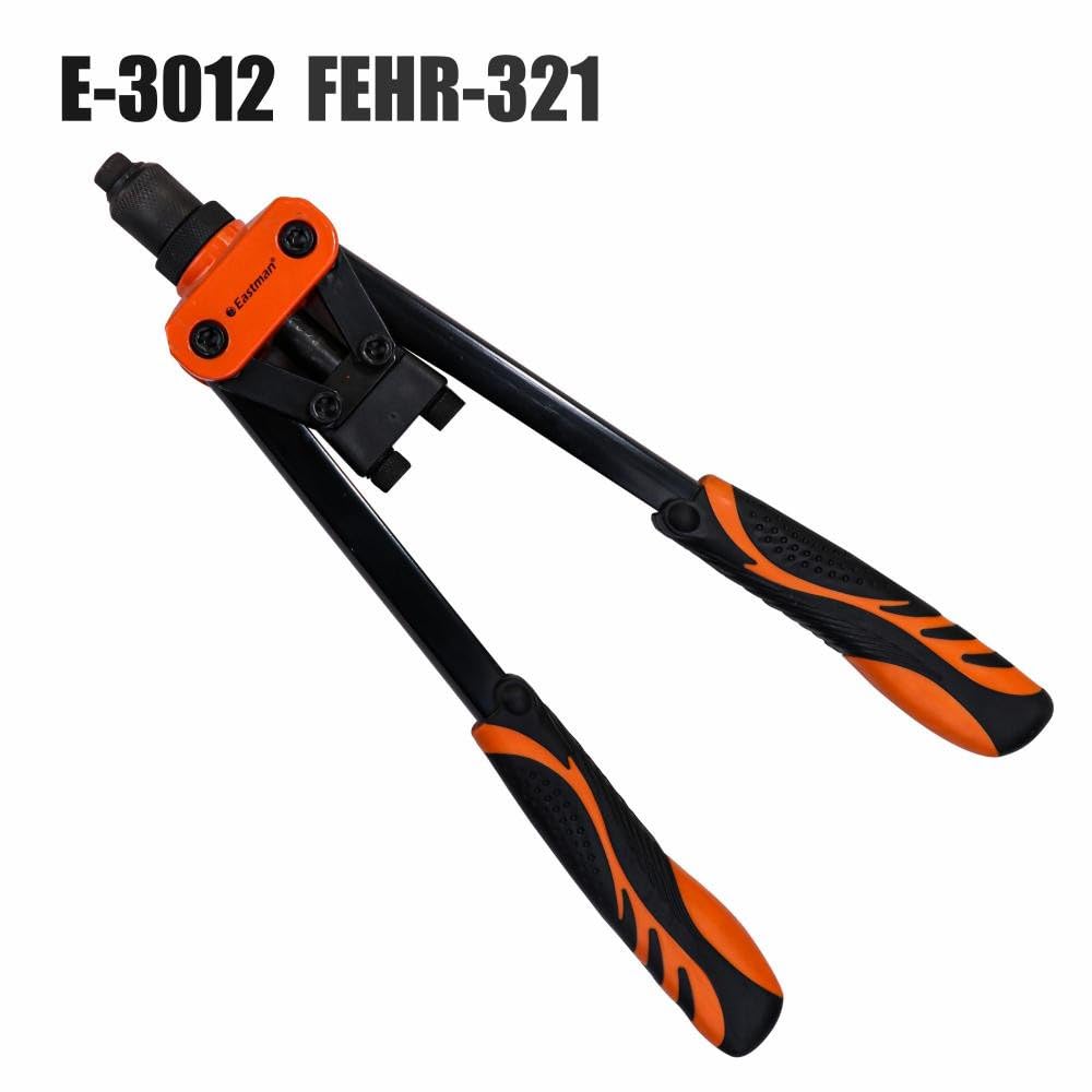 Eastman Hand Riveters 321 mm Pop Rivet Gun Fast Hitting Professional Chrome Handled Riveting Tool for Metal Furniture Automotive Home Workshop (E-3012) 3