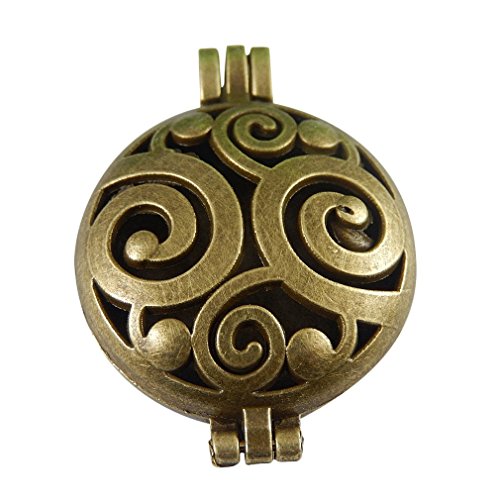 Juliewang 12Pcs Mixed Bulk Aromatherapy Bronze Pendant Locket Essential Oil Diffuser #TOP3