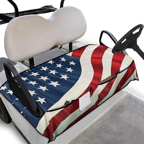 Generic Golf Cart Seat Covers - Red/White/Blue - Polyester, Spandex - Universal Fit - Golf Cart