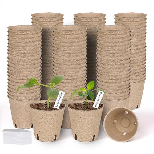 JNYONG 120 Packs 3.15 Inch Peat Pots,Biodegradable Pots for Seedlings