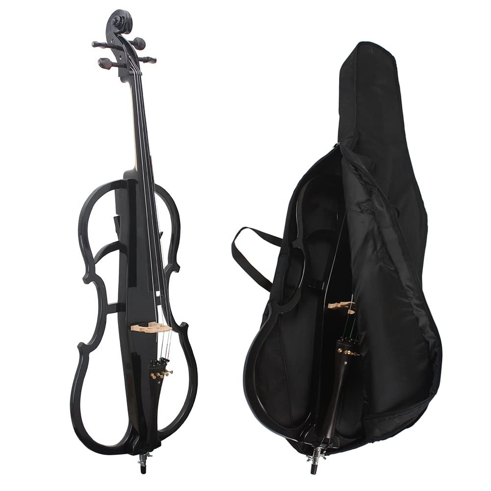 Violoncello Elettrico a grandezza Naturale 4/4 Violoncello Elettrico Fatto a Mano in Legno massello Performance sul palco Professionale, Nero