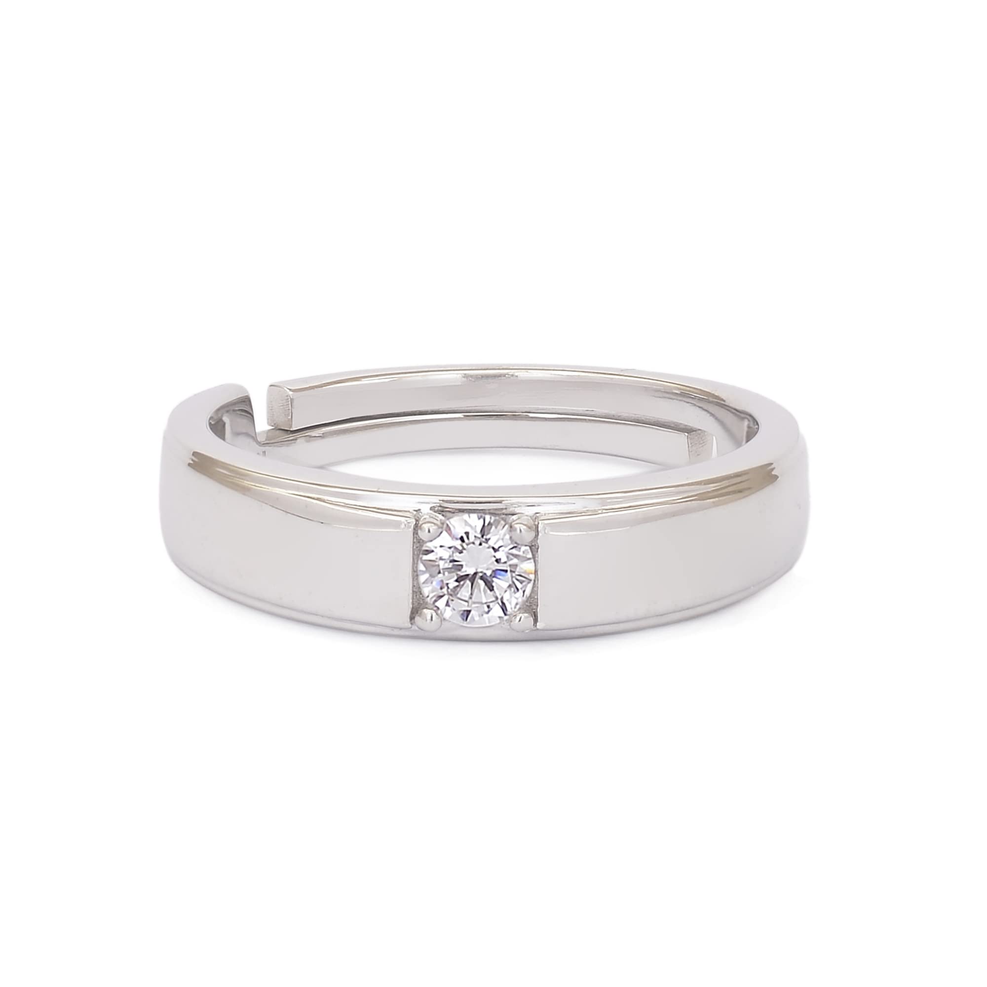 ornate jewels 925 Sterling Silver Zircon Adjustable Solitaire Rings | Ring for Men | With Certificate of Authenticity and 925 Stamp | Life-time Warranty*-picture-52