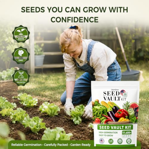 Vegetable & Fruit Survival Seeds Vault Kit, 17,600+ Seeds for Planting 36Pack Heirloom, Non-GMO Varieties Home Garden for Hydroponic, Indoor & Outdoors - Image 3