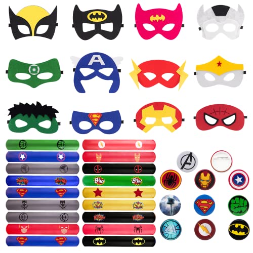 Maschere Feltro Per Bambini HONGP Felt Masks Party Bag Fillers For Kids,20 Pcs Children Masks Dress Up Cosplay Boys Girls Felt Eye Mask For Party Masquerade Birthdays Theme Party Favors Supplies