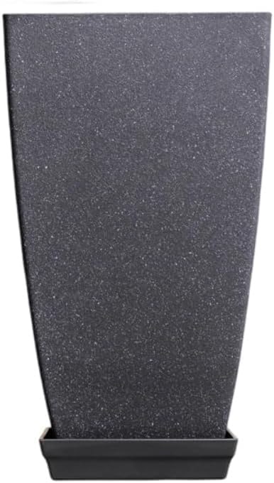 KryZaro丸い口ライトグレー大型植木鉢 トレイ付きマット質感プラスチック 深型排水穴付き 通気透水性 屋内・屋外両用 観葉植物専