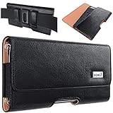 PiTau Belt Case Designed for iPhone 11 Pro, Premium iPhone X Belt Holster Case with Belt Clip and Belt Loop Carrying Pouch Cover Fits Apple iPhone 11 Pro / X 10 / Xs 10s with Other Case on - Black