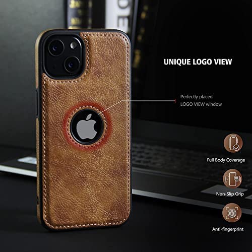 Image of MIDOS Back Cover Compatible with iPhone 14 Leather Case Flexible Slim Cover for iPhone 14 (Brown)