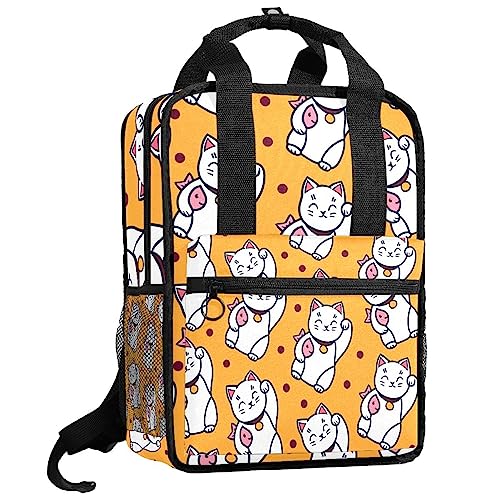 Sac à dos garçon motif chat jaune idéal pour l'école et les sorties au parc