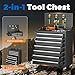 INTERGREAT 7 Drawers Rolling Tool Chest with Pegboard, Metal Tool Chest with Drawers, Tool Storage Cabinet with Wheels for Garage, Workshop, Repair Shop, Black