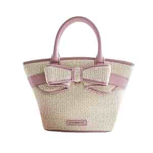 Amazon | [サマンサベガ] フレアリボンかごバッグ ピンク FREE
